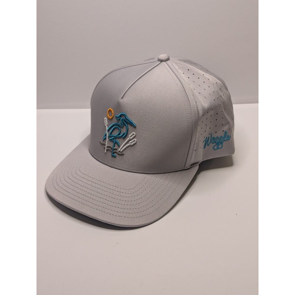 Waggle Great Blue OG Snapback Hat Gray Perforated Golf Cap New